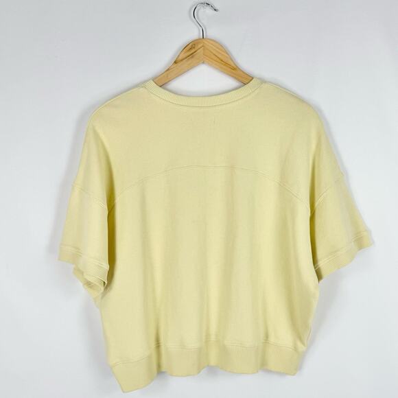 Madewell Top Womens XL Yellow Ribbed Muscle Tee Crew Neck Botanical Dye - Picture 6 of 11